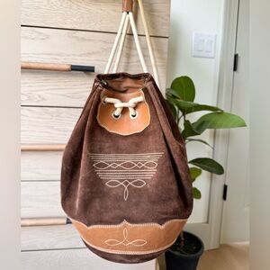 Vintage Cowboy Cowgirl Western Suede Handbag